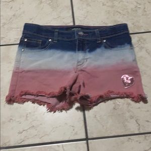 Colorful Jean Shorts (pink, white, and blue)